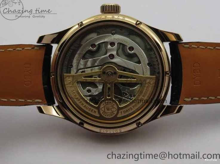 MIROTIME 0307 Elegant Portugieser Perpetual Calendar IW503302 RG V9F 1:1 Best Edition Gray Dial on Black Leather Strap A 7096